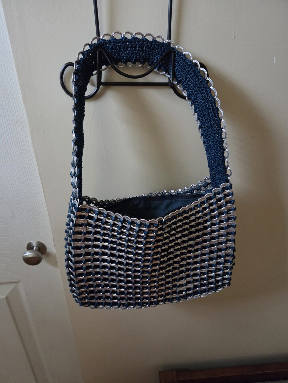 Black and Silver Recycled Pop Tab Purse - And Wallet